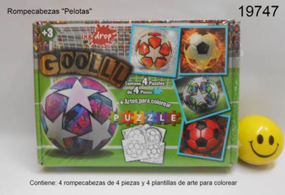 Imagen de ROMPECABEZAS X4 CON LAMINAS PARA COLOREAR "PELOTAS" 6.24